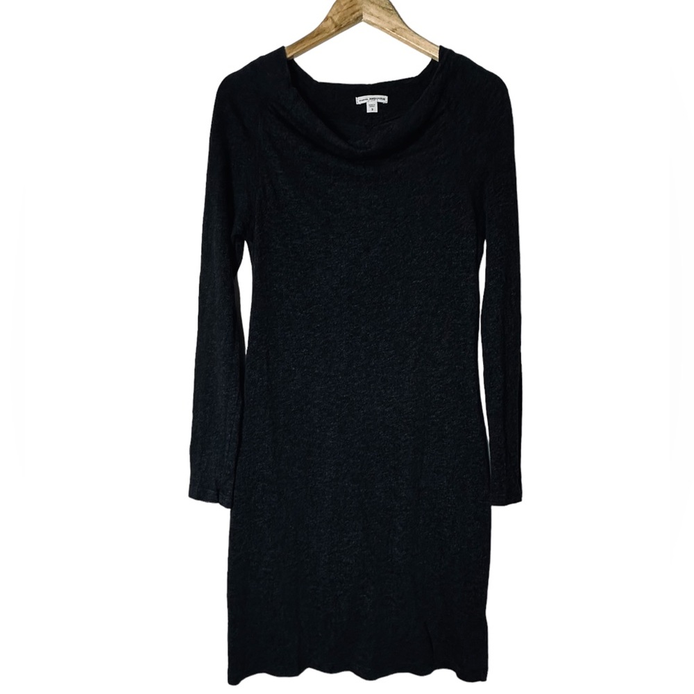 James Perse Knit Sheath Dress Charcoal Black Womens 3/Large - Picture 1 of 6